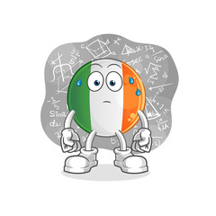 irish flag thinking hard vector. cartoon character
