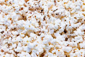A close-up of a lot of popcorns