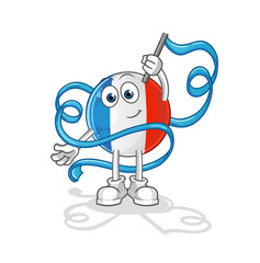 french flag Rhythmic Gymnastics mascot. cartoon vector