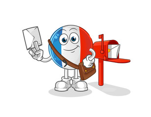 french flag postman vector. cartoon character