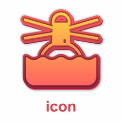 Gold Lighthouse icon isolated on white background. Vector