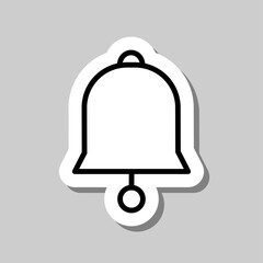 Bell simple icon vector. Flat desing. Sticker with shadow on gray background.ai
