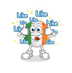 irish flag give lots of likes. cartoon vector