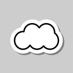 Cloud simple icon vector. Flat desing. Sticker with shadow on gray background.ai
