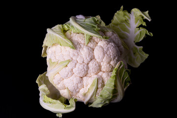 Gennevilliers, France - 01 21 2022: vegetable still life. Studio shot of a cauliflower