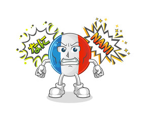 french flag anime angry vector. cartoon character