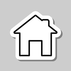 House simple icon vector. Flat desing. Sticker with shadow on gray background.ai