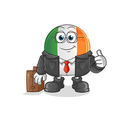 irish flag office worker mascot. cartoon vector