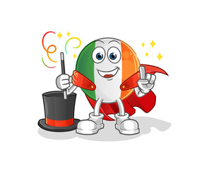 irish flag magician illustration. character vector