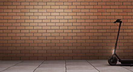 City streets brick wall, 3D rendering promo background. A CG template with copy space for text. Ideal to exhibit events, news, or fashion brand posters
