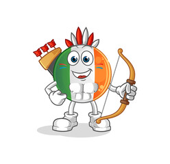 irish flag native american tribe. cartoon mascot vector