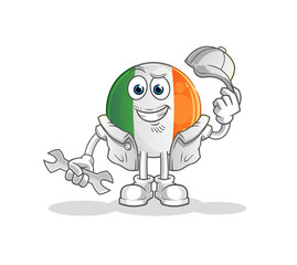 irish flag mechanic cartoon. cartoon mascot vector