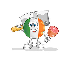 Fototapeta premium irish flag Butcher illustration. character vector