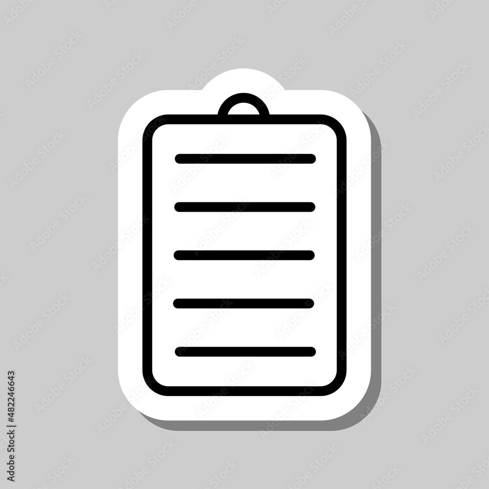 Poster notepad simple icon vector. flat desing. sticker with shadow on gray background.ai