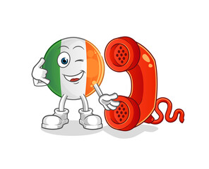 irish flag call mascot. cartoon vector