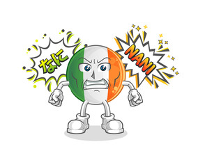 irish flag anime angry vector. cartoon character