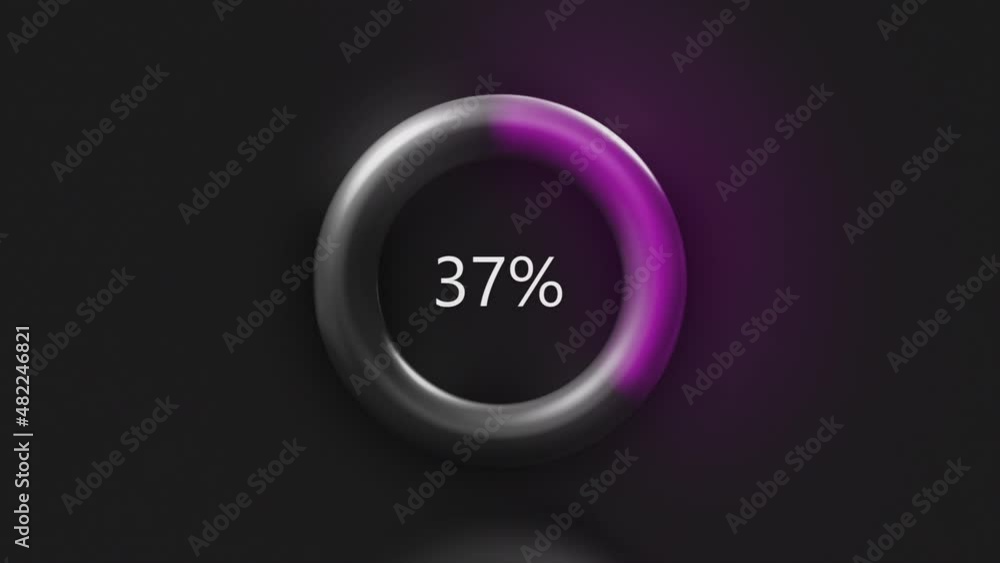 Poster loading ring with percentages. motion. ring with moving colored loading line and increase in number 