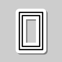 Number zero, numeral simple icon vector. Flat desing. Sticker with shadow on gray background.ai
