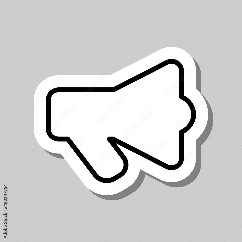 Poster speaker simple icon vector. flat desing. sticker with shadow on gray background.ai
