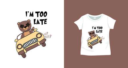 Sweet  print design with slogan. Vector illustration design for fashion fabrics, prints.