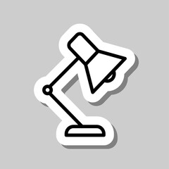 Table lamp simple icon vector. Flat desing. Sticker with shadow on gray background.ai