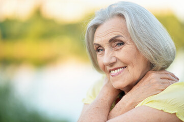 Portrait of happy smiling senior beautiful woman