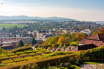 Fototapeta na wymiar Melk abbey gardens in autumn, Wachau valley, Austria
