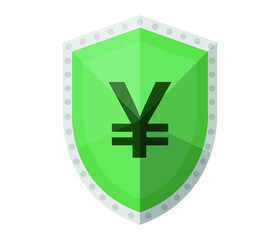 Yen, Yuan Money Currency vector icon. Yen protection symbol illustration isolated. Money protection concept on white background. Asian money business concept.
