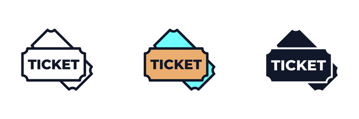 Ticket icon symbol template for graphic and web design collection logo vector illustration