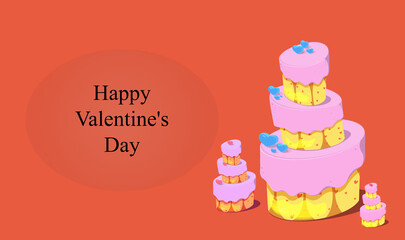 Sweet Happy Valentine's Day vector illustration