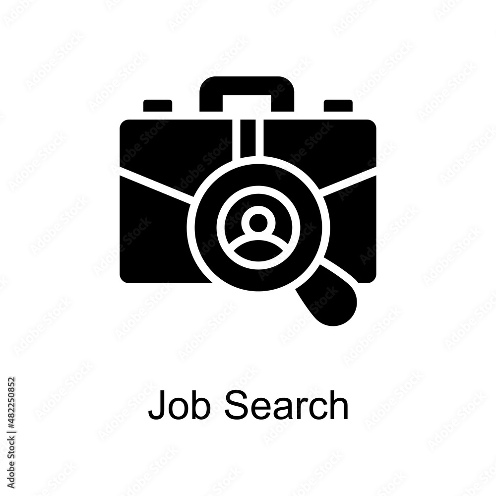 Aufkleber job search vector solid icon for web isolated on white background eps 10 file
