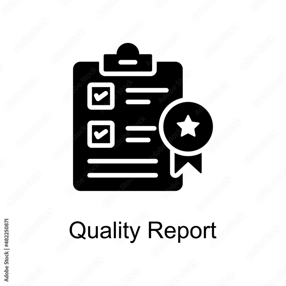 Poster quality report vector solid icon for web isolated on white background eps 10 file