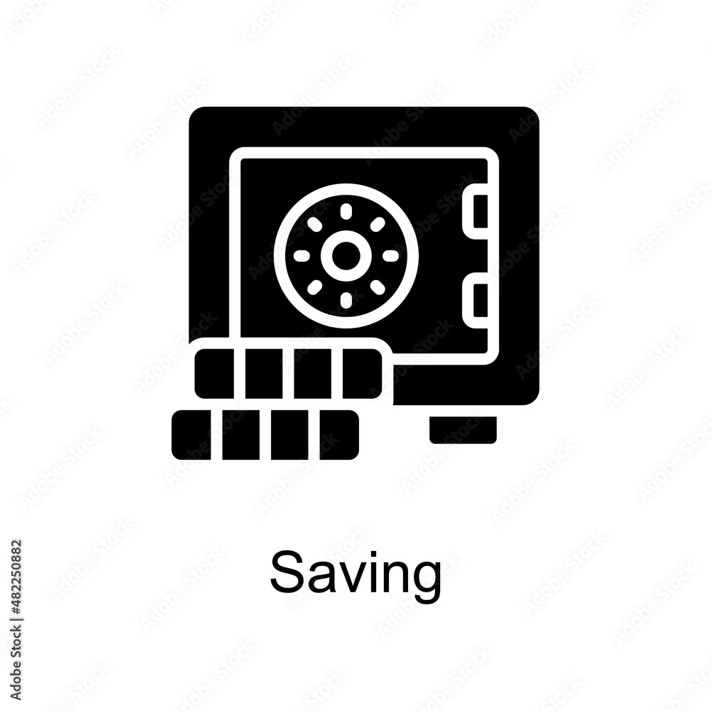 Poster saving vector solid icon for web isolated on white background eps 10 file