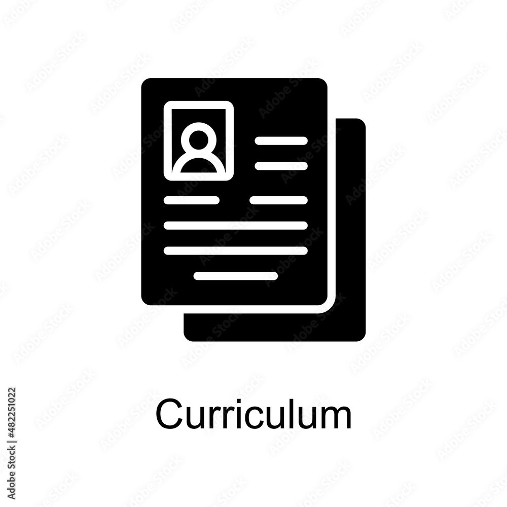 Poster curriculum vector solid icon for web isolated on white background eps 10 file