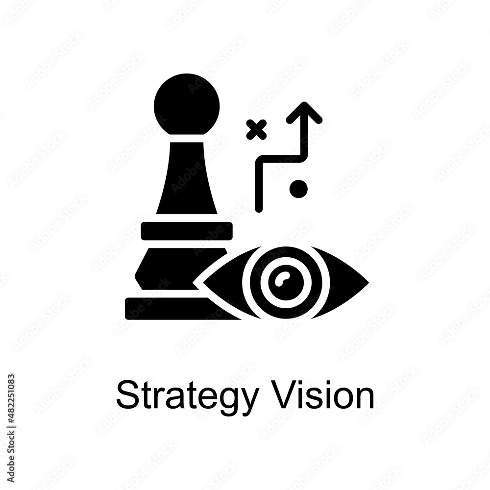 Poster strategy vision vector solid icon for web isolated on white background eps 10 file