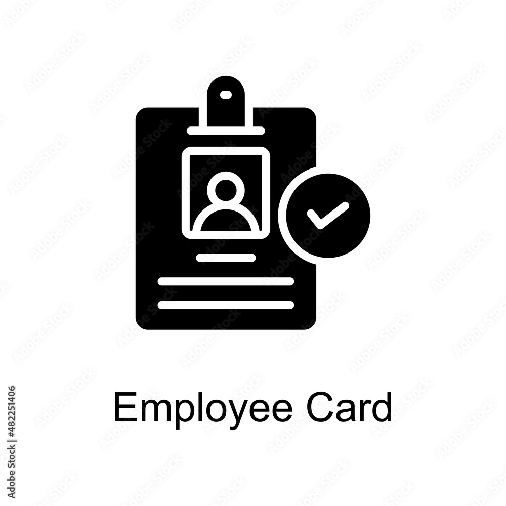 Poster employee card vector solid icon for web isolated on white background eps 10 file