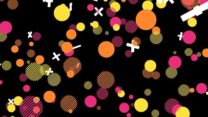 ポップ 丸 円 カラフル シンプル 黒背景 [別Verあり]