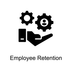 Employee Retention vector Solid icon for web isolated on white background EPS 10 file