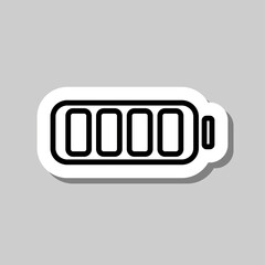 Battery simple icon, vector. Flat desing. Sticker with shadow on gray background.ai