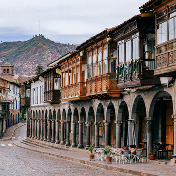 balconies in the city of Cusco