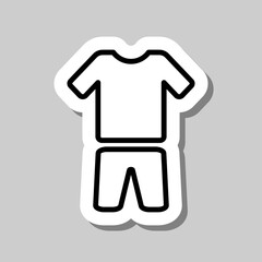 Clothes simple icon, vector. Flat desing. Sticker with shadow on gray background.ai
