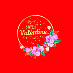 Happy Valentines day typography. Vector design.