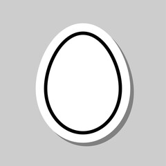 Egg simple icon vector. Flat desing. Sticker with shadow on gray background.ai