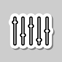 Equalizer, slider simple icon. Flat desing. Sticker with shadow on gray background.ai