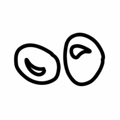 Stone or Pebble. Vector illustration in the style of a doodle