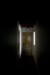 Hallway door in the dark