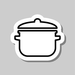 Pot simple icon vector. Flat desing. Sticker with shadow on gray background.ai