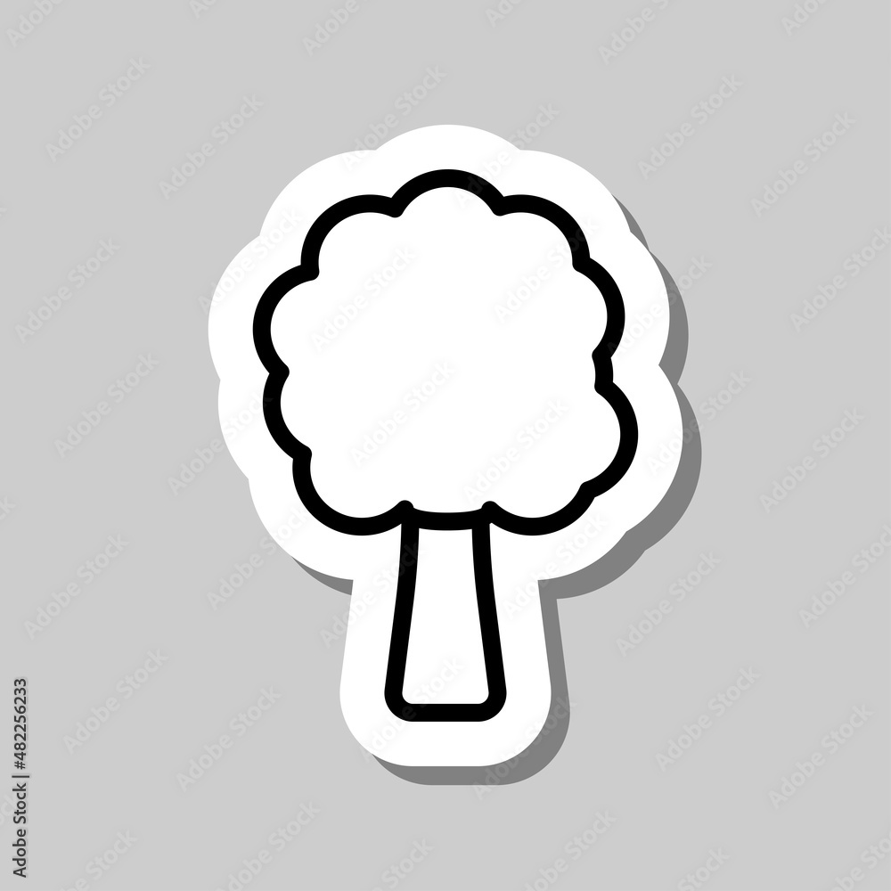 Poster tree simple icon vector. flat desing. sticker with shadow on gray background.ai