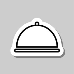 Tray simple icon vector. Flat desing. Sticker with shadow on gray background.ai