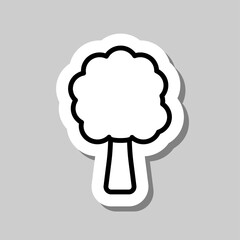 Tree simple icon vector. Flat desing. Sticker with shadow on gray background.ai
